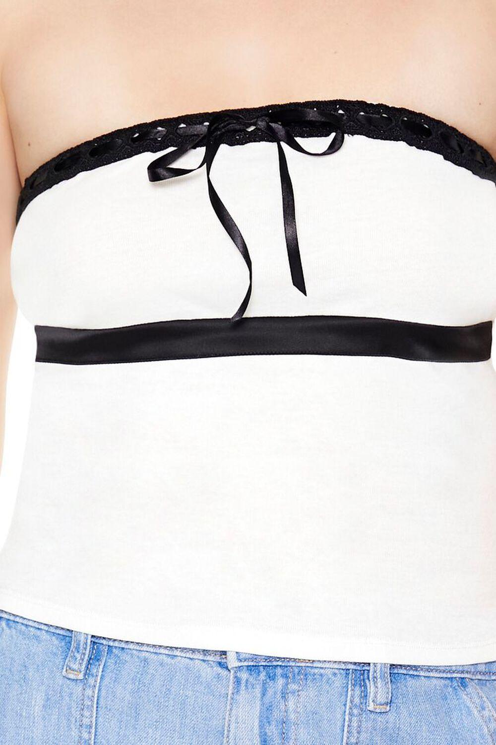 Ribbon-Trim Bow Tube Top | Forever 21 Product Image