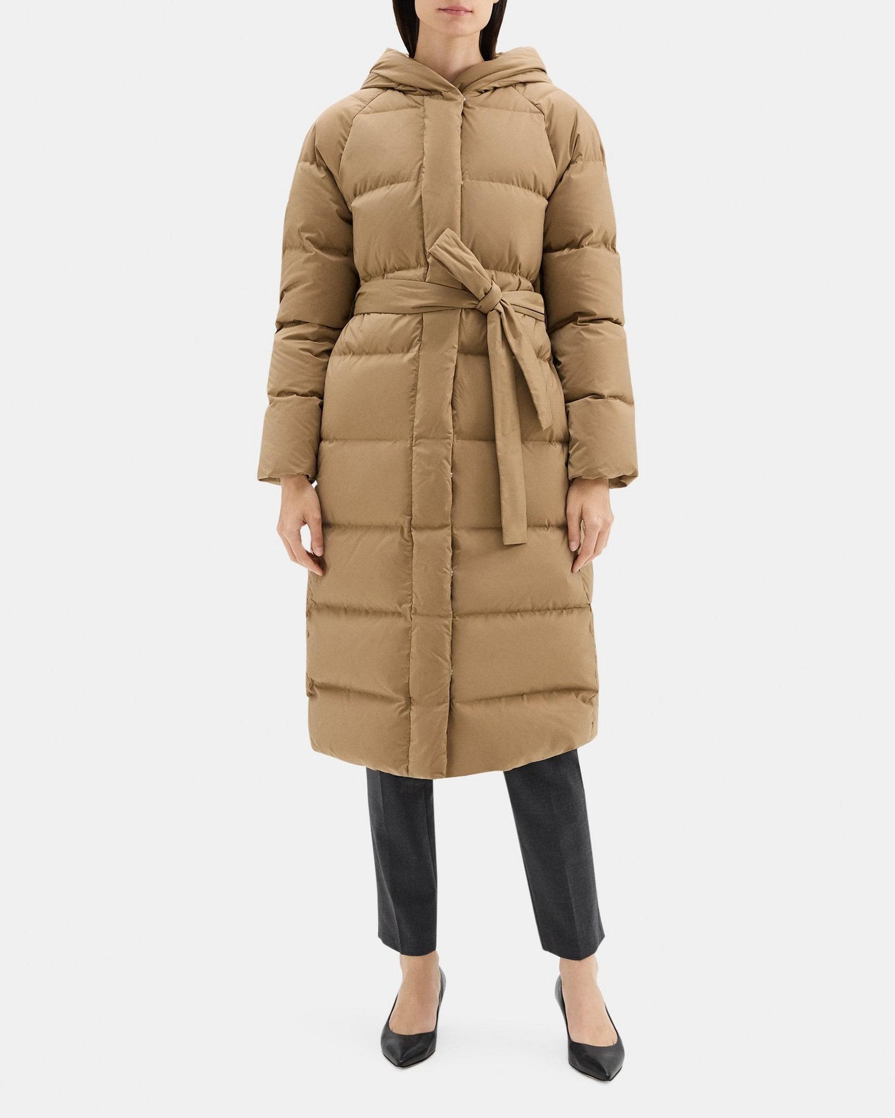 Hooded Wrap Puffer Coat in City Poly Product Image