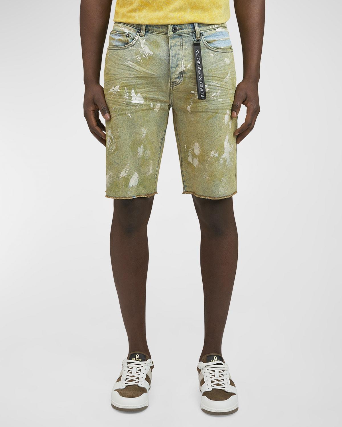 Mens Logan Painted Denim Shorts Product Image