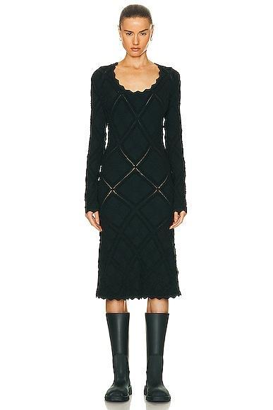 Burberry Long Sleeve Dress in Dark Green Product Image