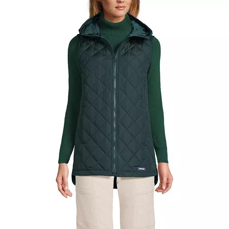 Womens Lands End Hooded Insulated Vest Product Image