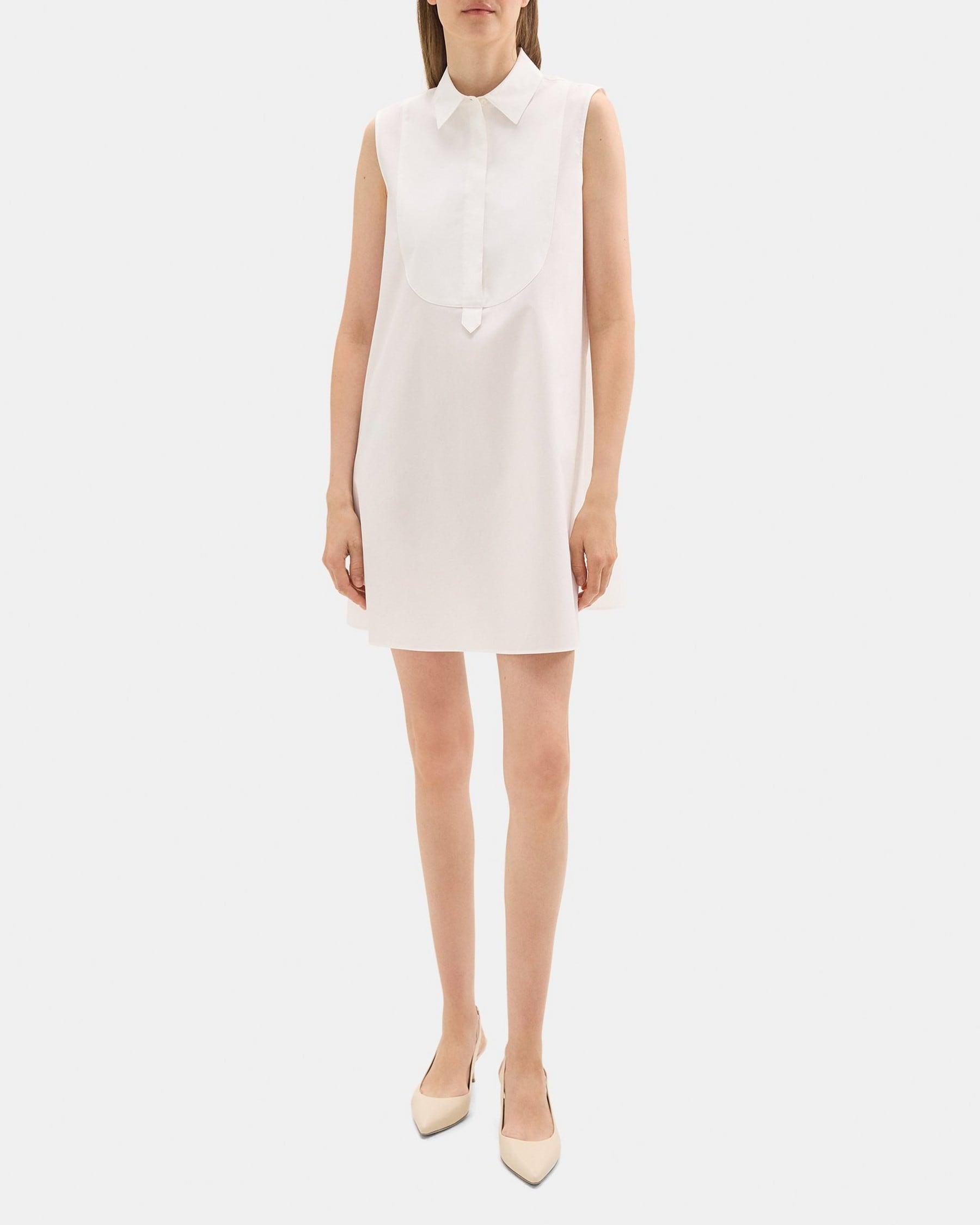 Sleeveless Tunic Dress in Cotton Poplin Product Image