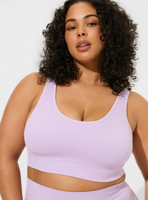 Lightly Lined Seamless Rib Scoop Bralette Product Image