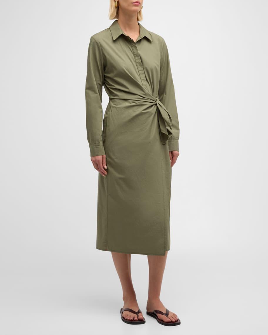 McAllister Tie-Waist Cotton Midi Shirtdress Product Image