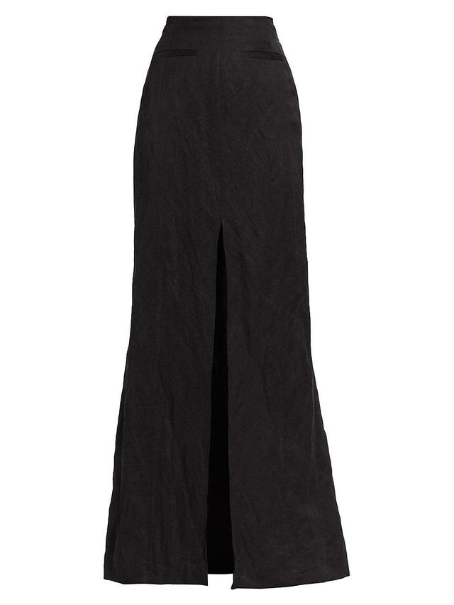 Womens Front-Slit Crinkle Maxi Skirt Product Image