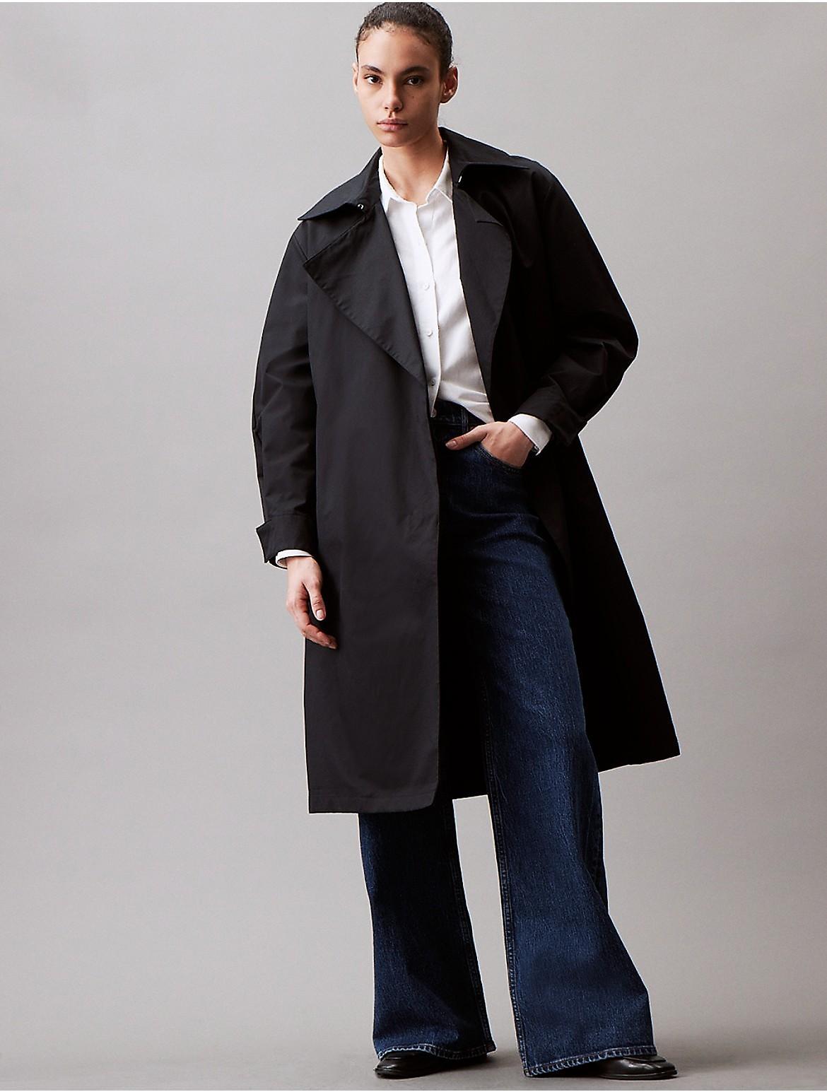 Calvin Klein Womens Essential Trench Coat - Black - XL Product Image