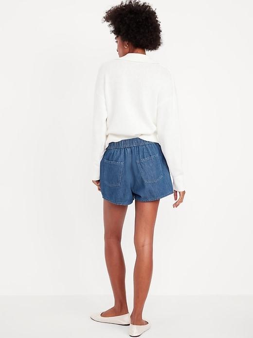 High-Waisted Baggy Jean Shorts -- 3-inch inseam Product Image