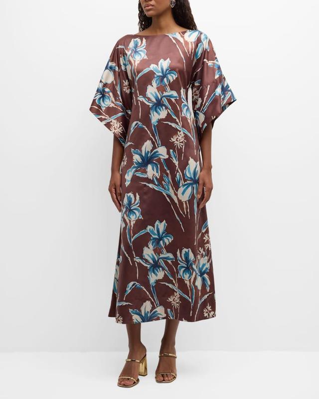 Spinnaker Printed Bell-Sleeve Maxi Dress Product Image