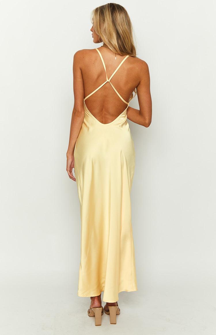 Elery Light Yellow Midi Dress Product Image