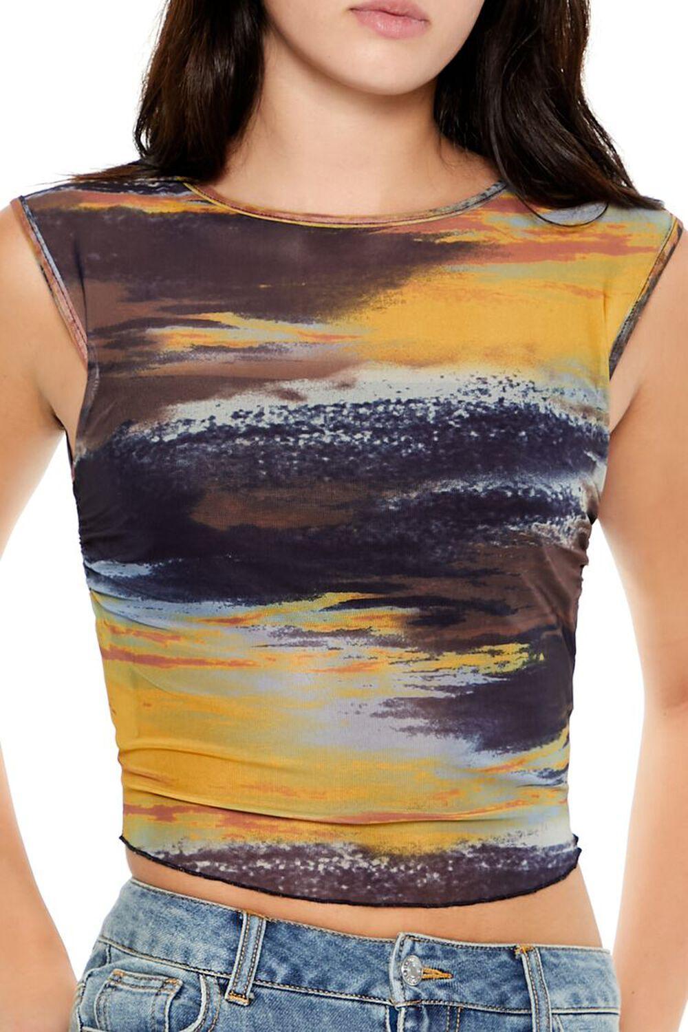 Abstract Wash Cutout Crop Top | Forever 21 Product Image