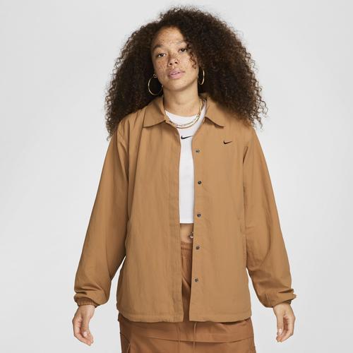 Nike Womens Nike NSW Essentials Woven UV Coaches Jacket - Womens Flax/Black Product Image