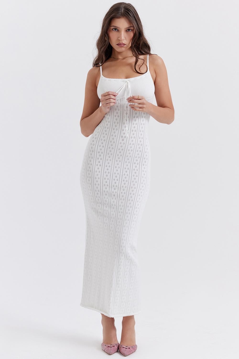 Myla White Knit Maxi Dress Product Image