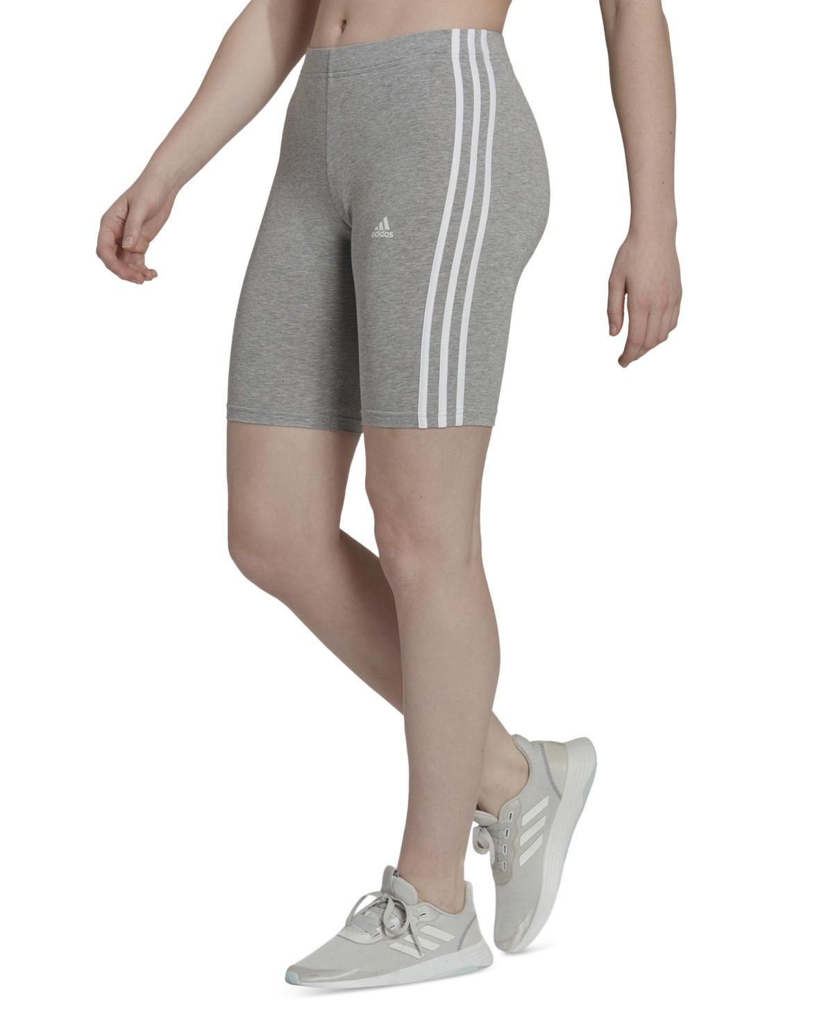 adidas Essentials 3-Stripes Bike Shorts White) Women's Clothing Product Image