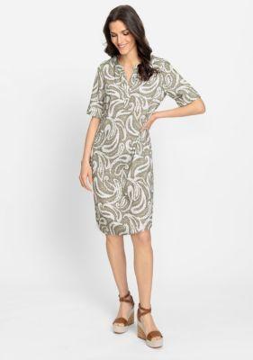 Olsen Womens Pure Viscose Short Sleeve Paisley Tunic Dress Product Image