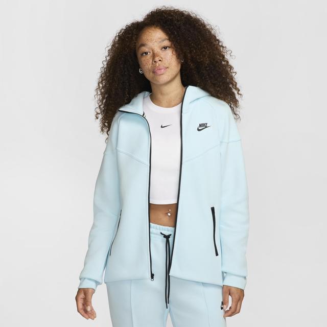 Nike Womens Nike NSW Tech Fleece WR Full-Zip Hoodie - Womens Glacier Blue/Black Product Image