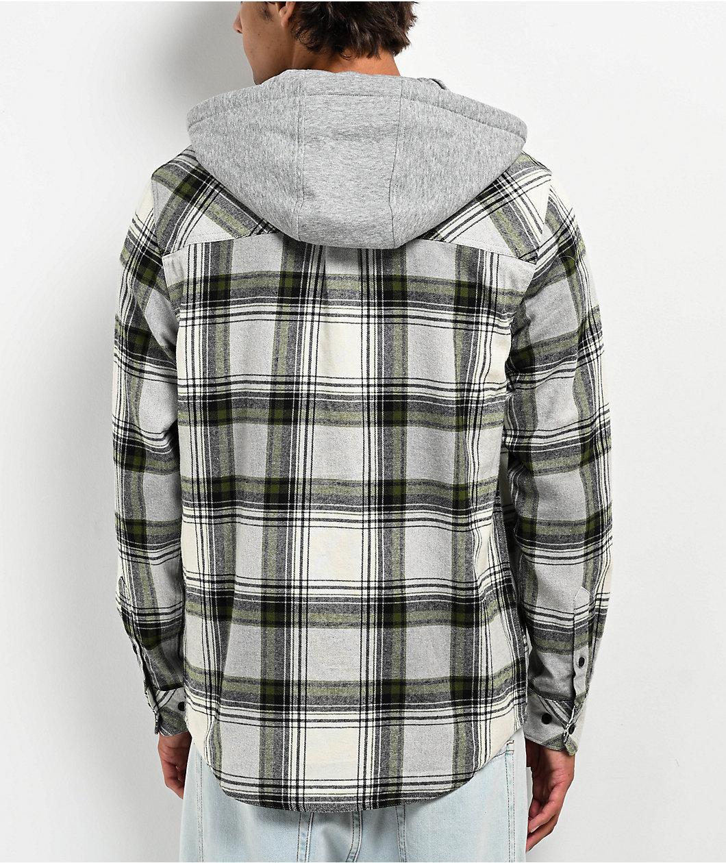 Empyre Chancer Green Hooded Flannel Zip Shirt Product Image