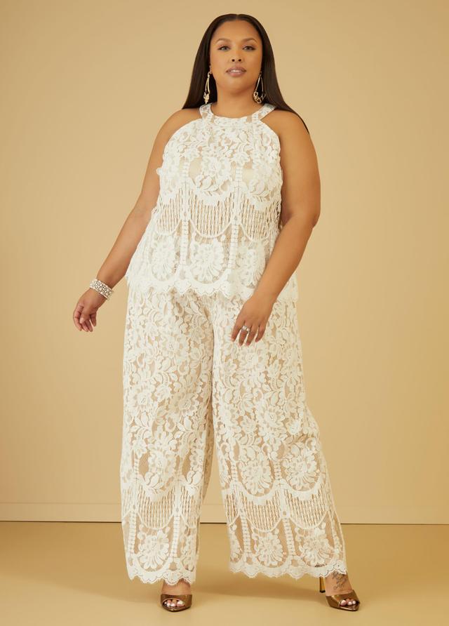 Corded Lace Straight Leg Jumpsuit Product Image