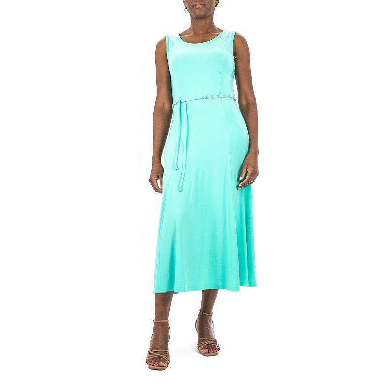 Womens Nina Leonard A-Line Midi Tank Top Dress Green Product Image