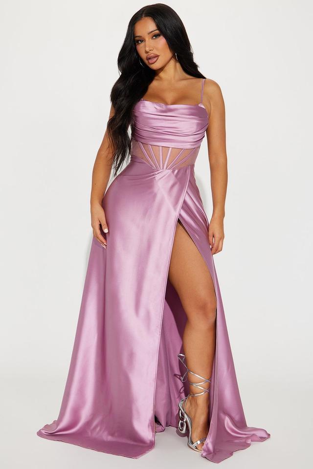 Kaylee Satin Gown - Mauve Product Image