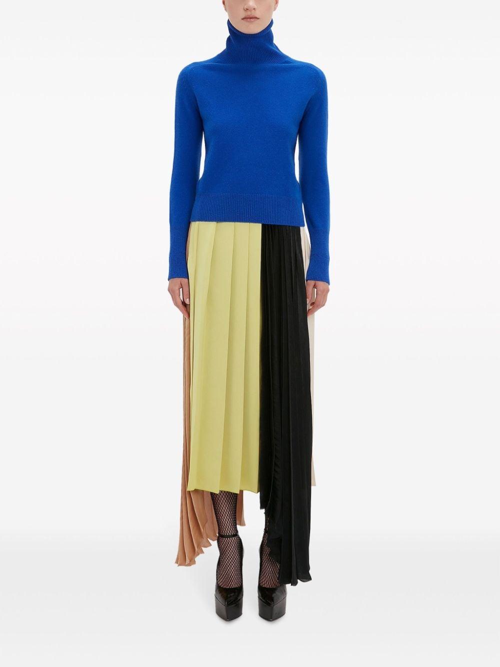 Knit Wool Turtleneck Sweater In Sapphire Blue Product Image