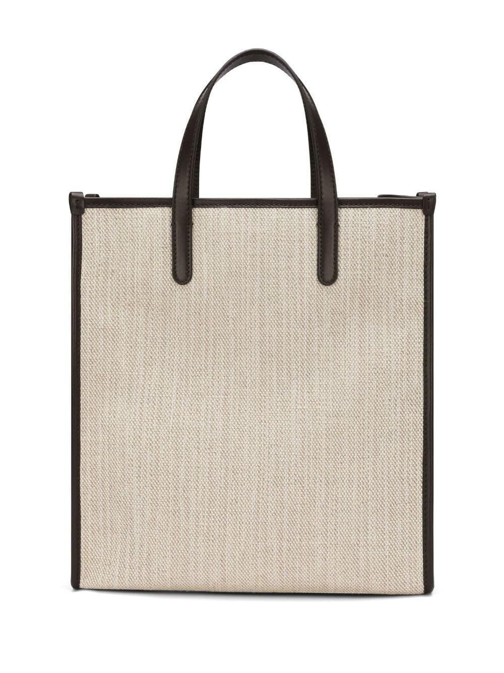 Small Shopping Canvas Tote Bag In Beige Product Image