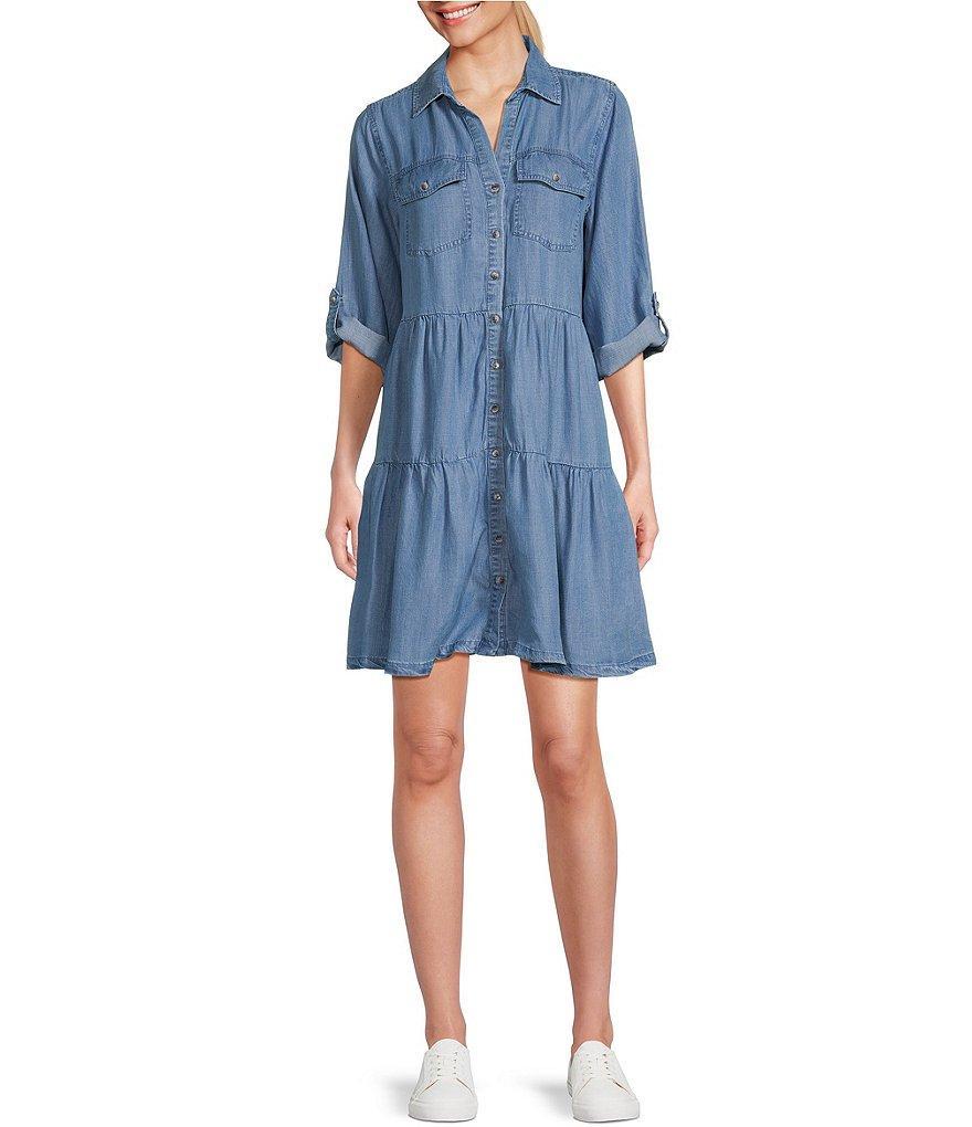 Nurture by Westbound 3/4 Sleeve Tired Shirt Dress Product Image