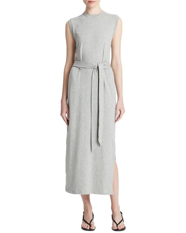 VINCE Sleeveless Wrap Dress In Grey Product Image