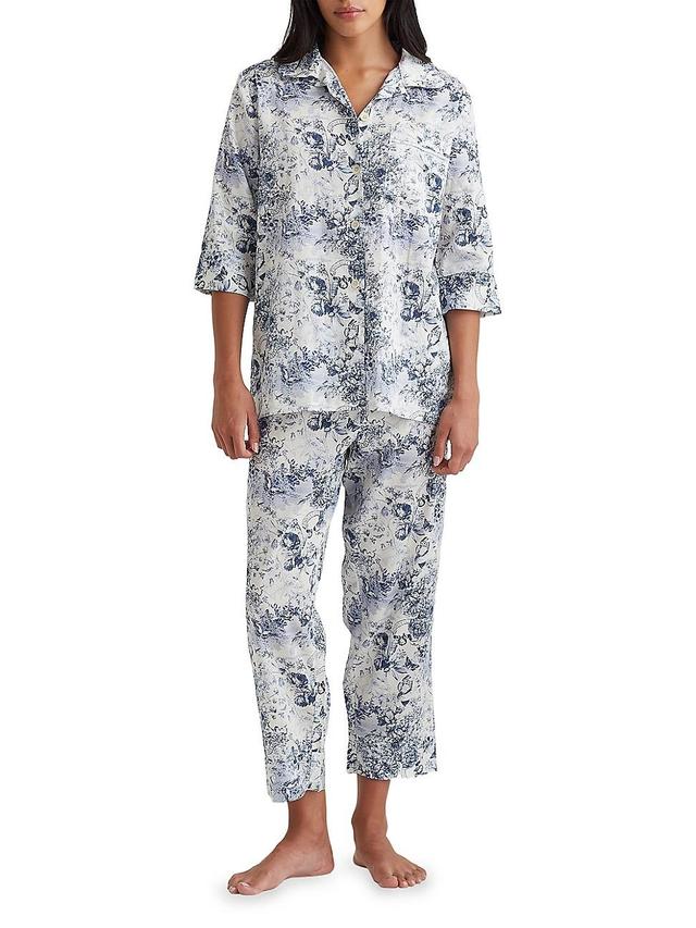 Womens Toile De Jouy Cropped Pajamas Product Image