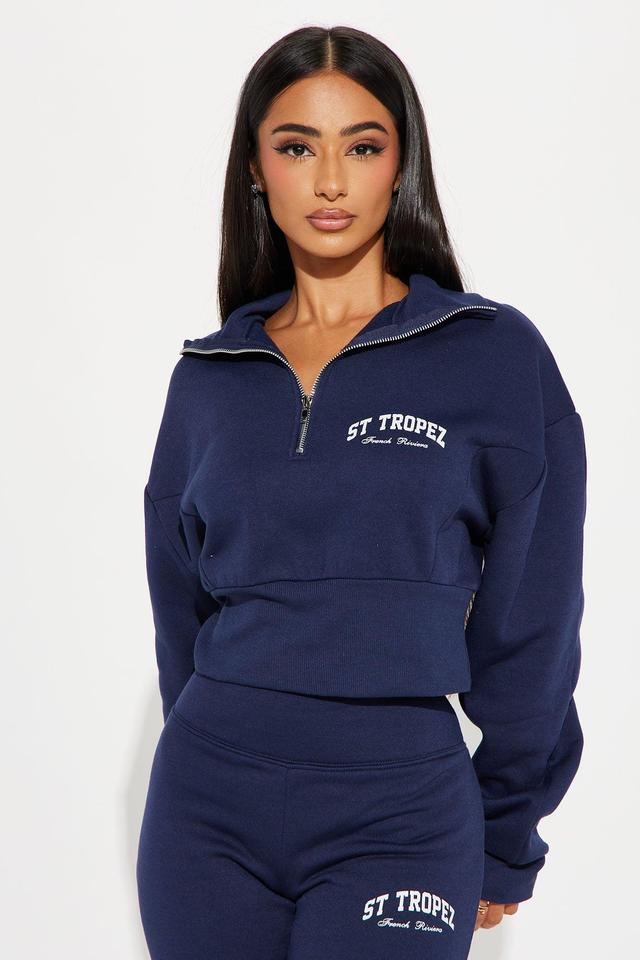 St. Tropez Polo Sweatshirt - Navy Product Image