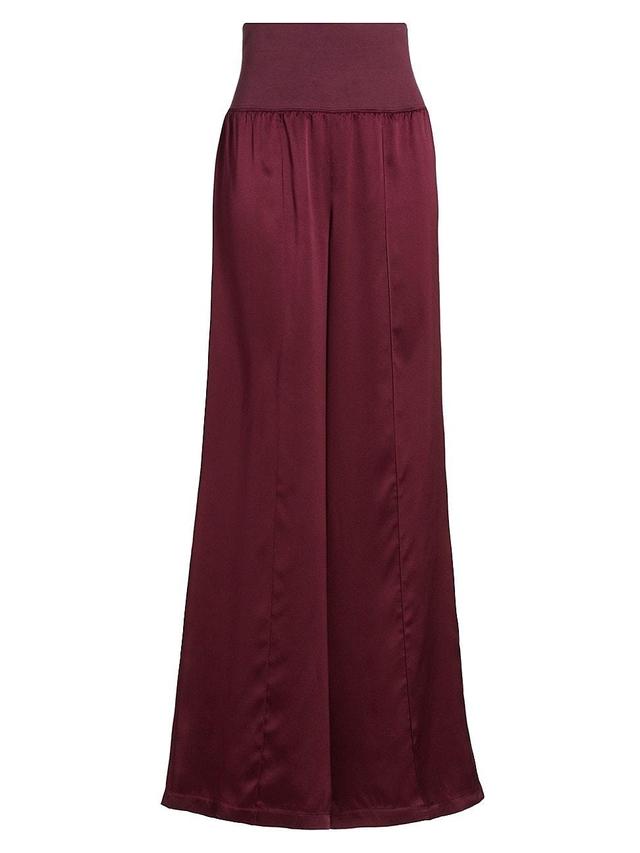 Womens Silk Charmeuse Wide Leg Pants Product Image