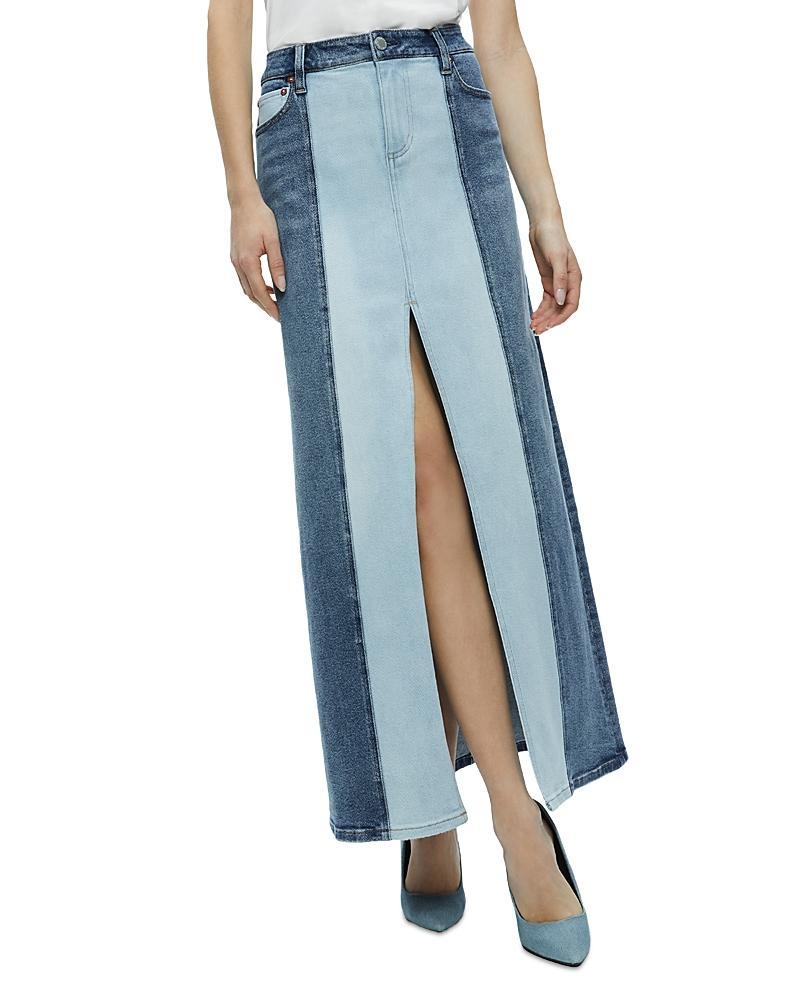 Womens Rye Two-Tone Denim Maxi Skirt Product Image