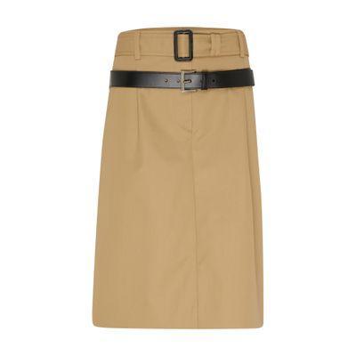 Midi Skirt With Double Belt In Beige Product Image