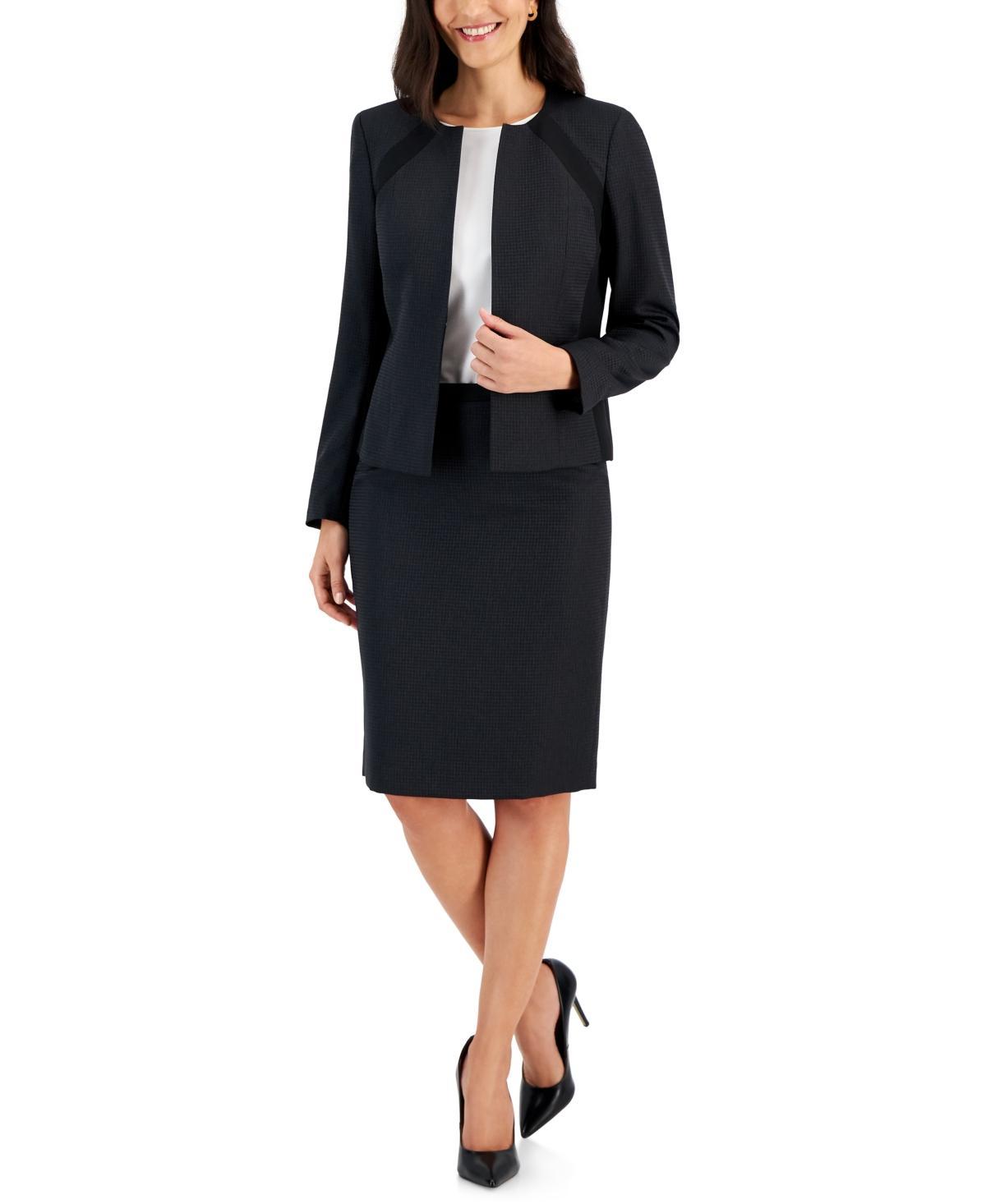 Le Suit Womens Houndstooth Pencil Skirt Suit Product Image