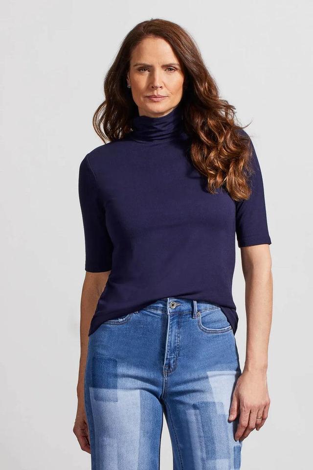 French Terry Elbow Sleeve Top - Nightfall Product Image