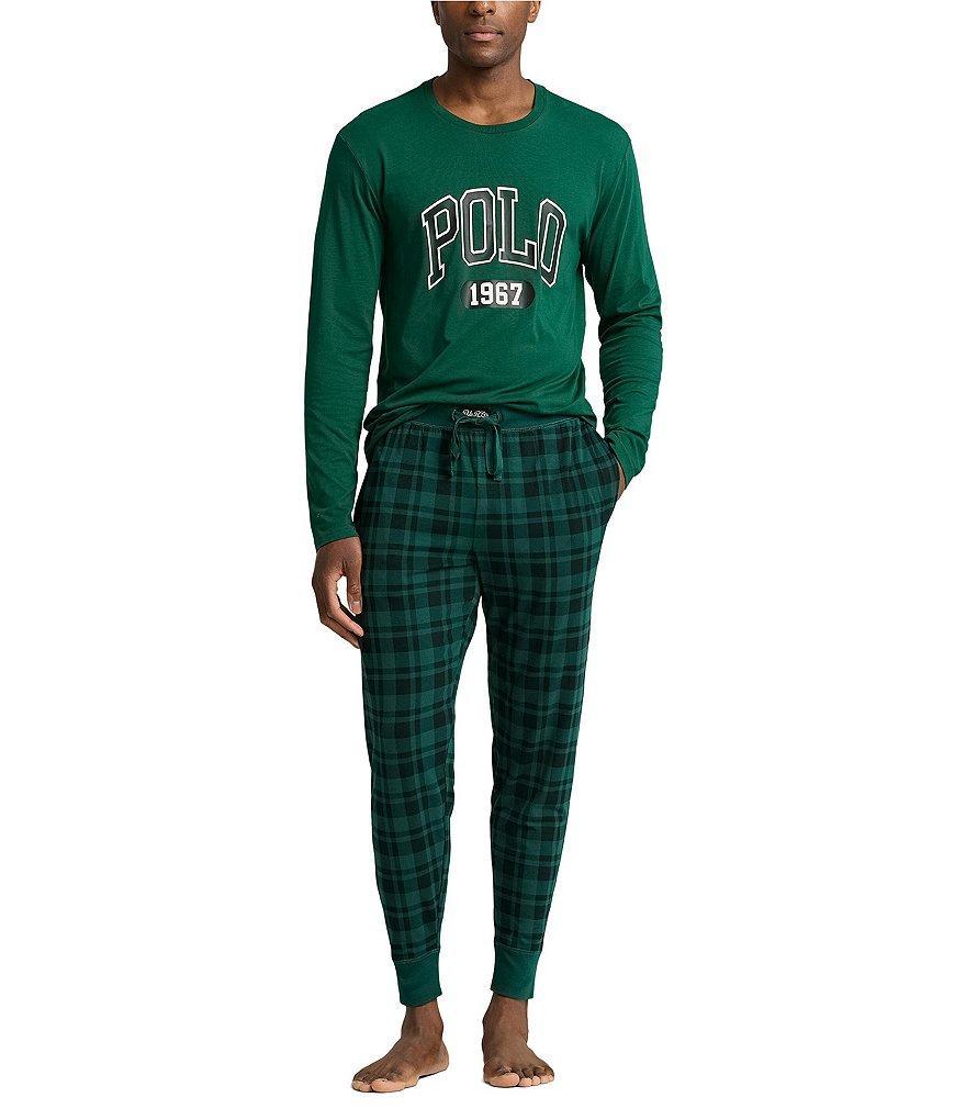 Polo Ralph Lauren Long Sleeve Logo Pajama Top & Pants 2-Piece Pajama Set Product Image