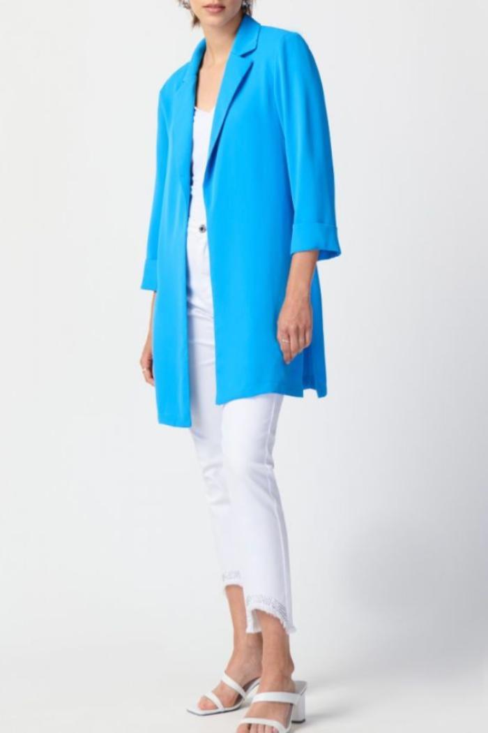 Classic Long Blazer - French Blue Product Image