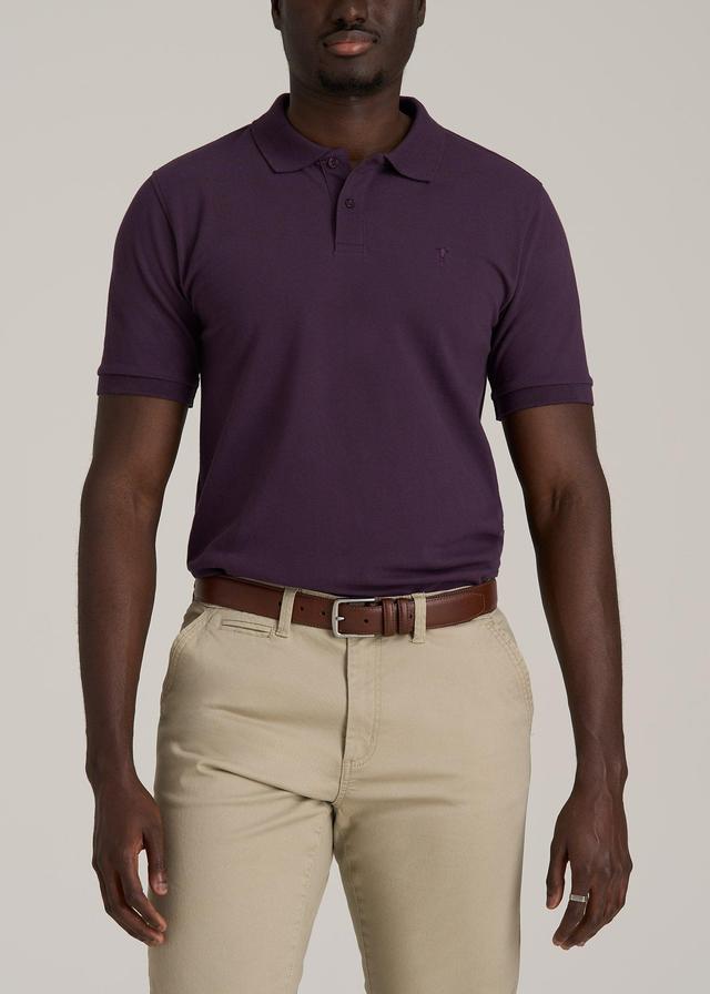 Men's Tall Classic Polo with Embroidered Logo in Midnight Plum Male Product Image