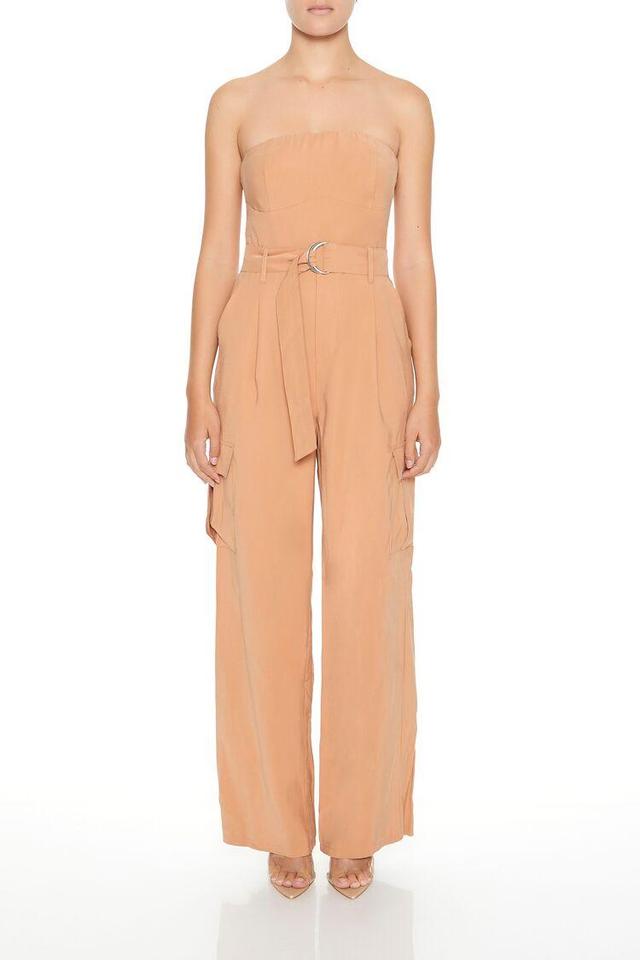 Belted Strapless Cargo Jumpsuit | Forever 21 Product Image