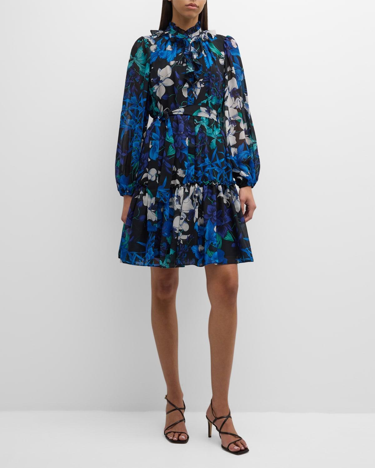 Womens Paisley Ruffled Floral Dress Product Image