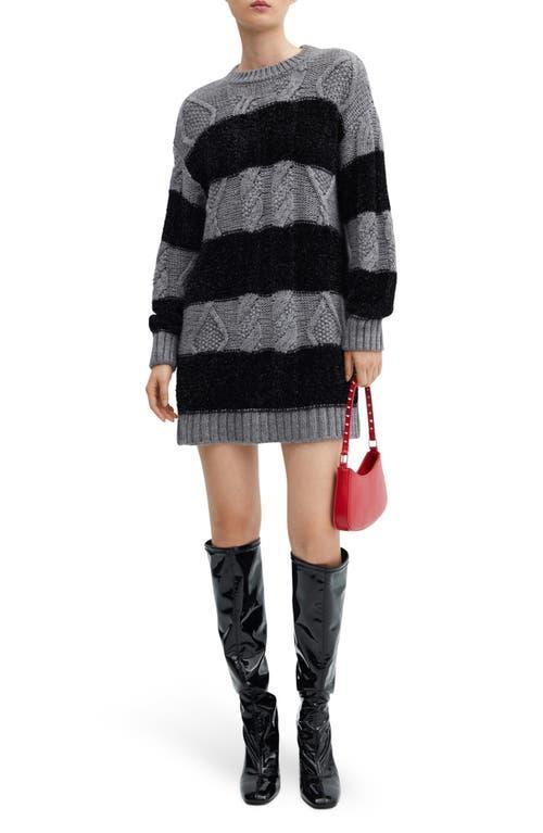 MANGO - Striped sweater dress greyWomen Product Image