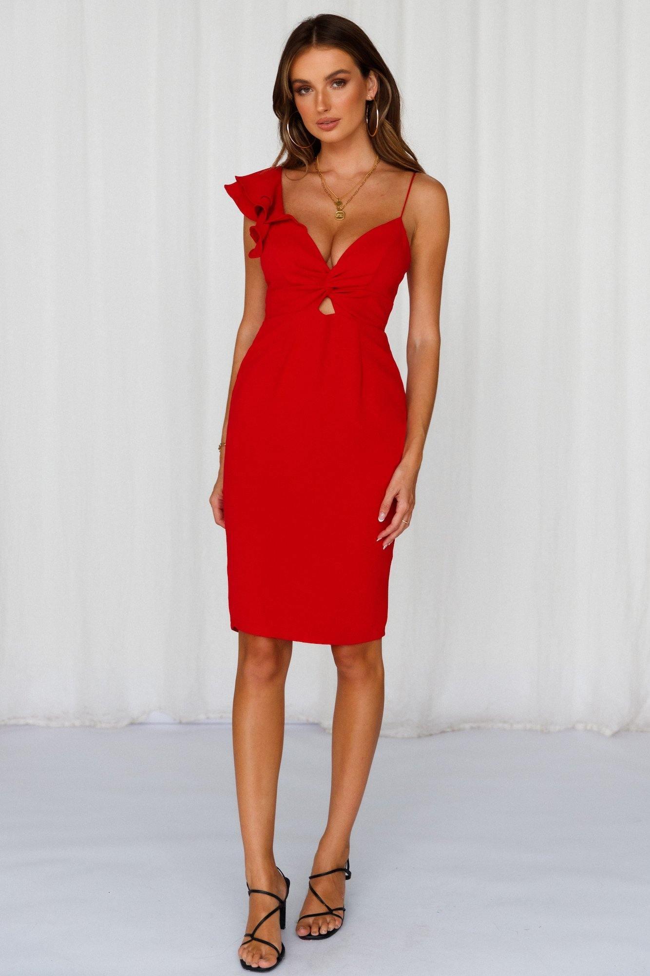 Home Late Midi Dress Red Product Image