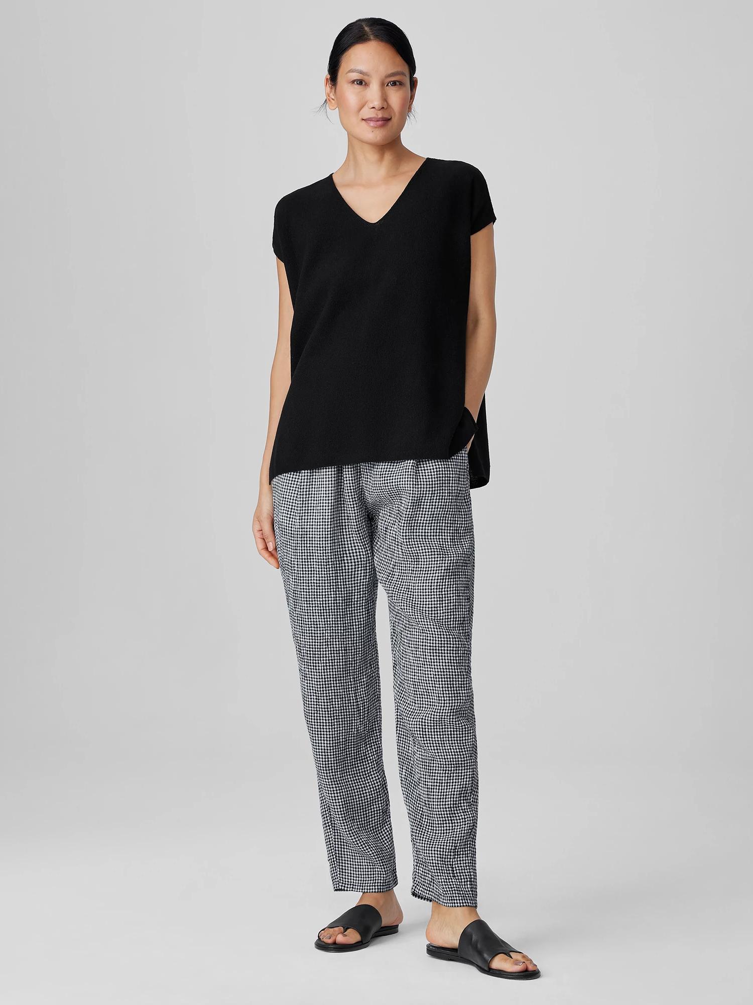 EILEEN FISHER Puckered Organic Linen Tapered Pantfemale product image