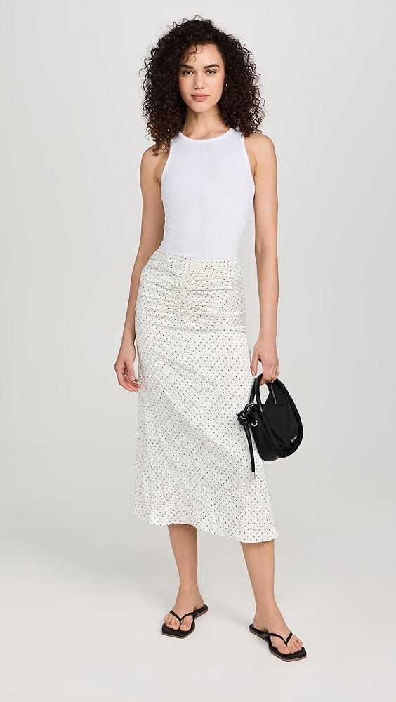 GANNI Crinkled Satin Long Gathered Skirt | Shopbop Product Image