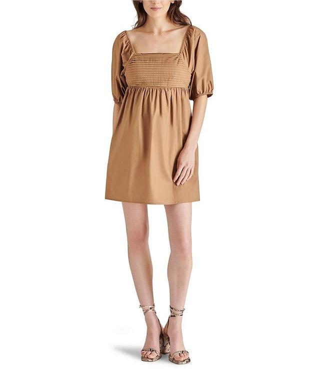 Steve Madden Inara Square Neck Short Sleeve Smocked Mini Dress Product Image