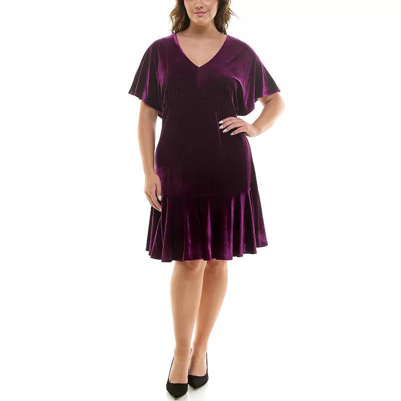 Plus Size Taylor Velvet Dolman Sleeve Dress, Womens Lollipop Purple Product Image