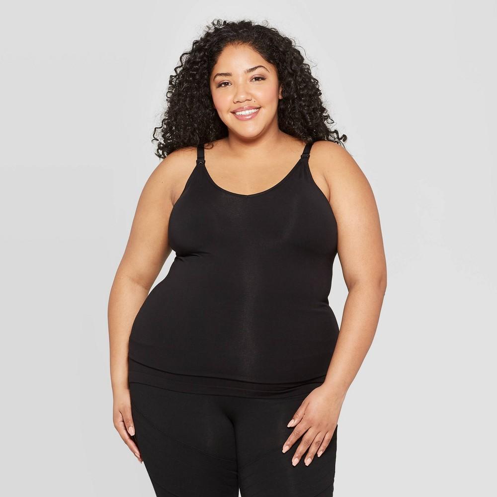 Womens Plus Nursing Seamless Cami - Auden Black 1X Product Image