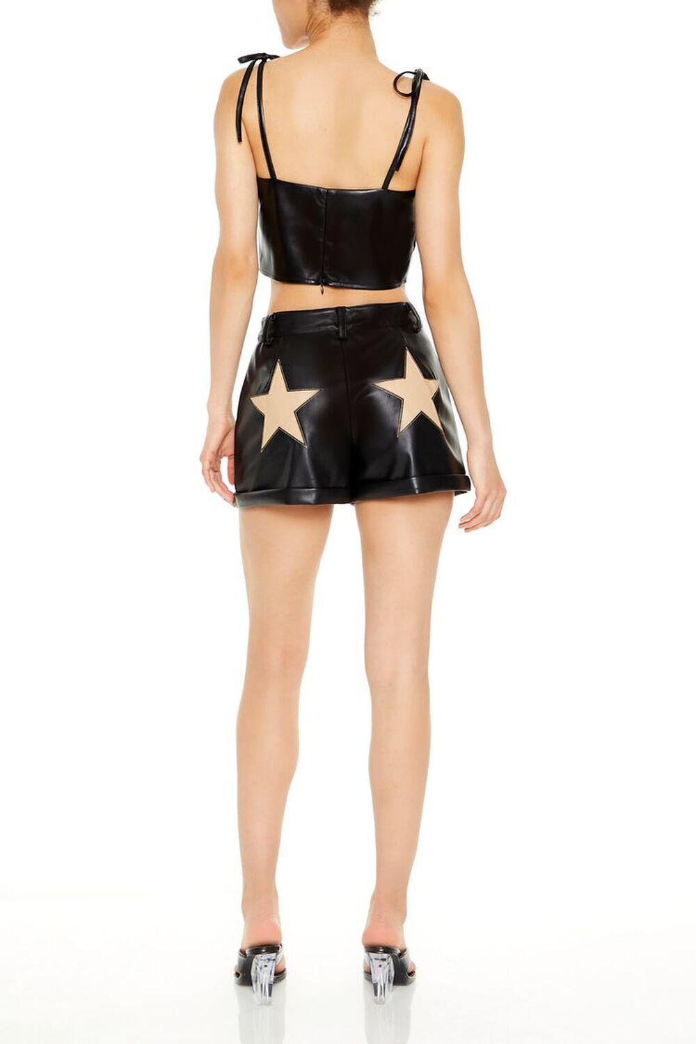 Faux Leather Star Shorts | Forever 21 Product Image