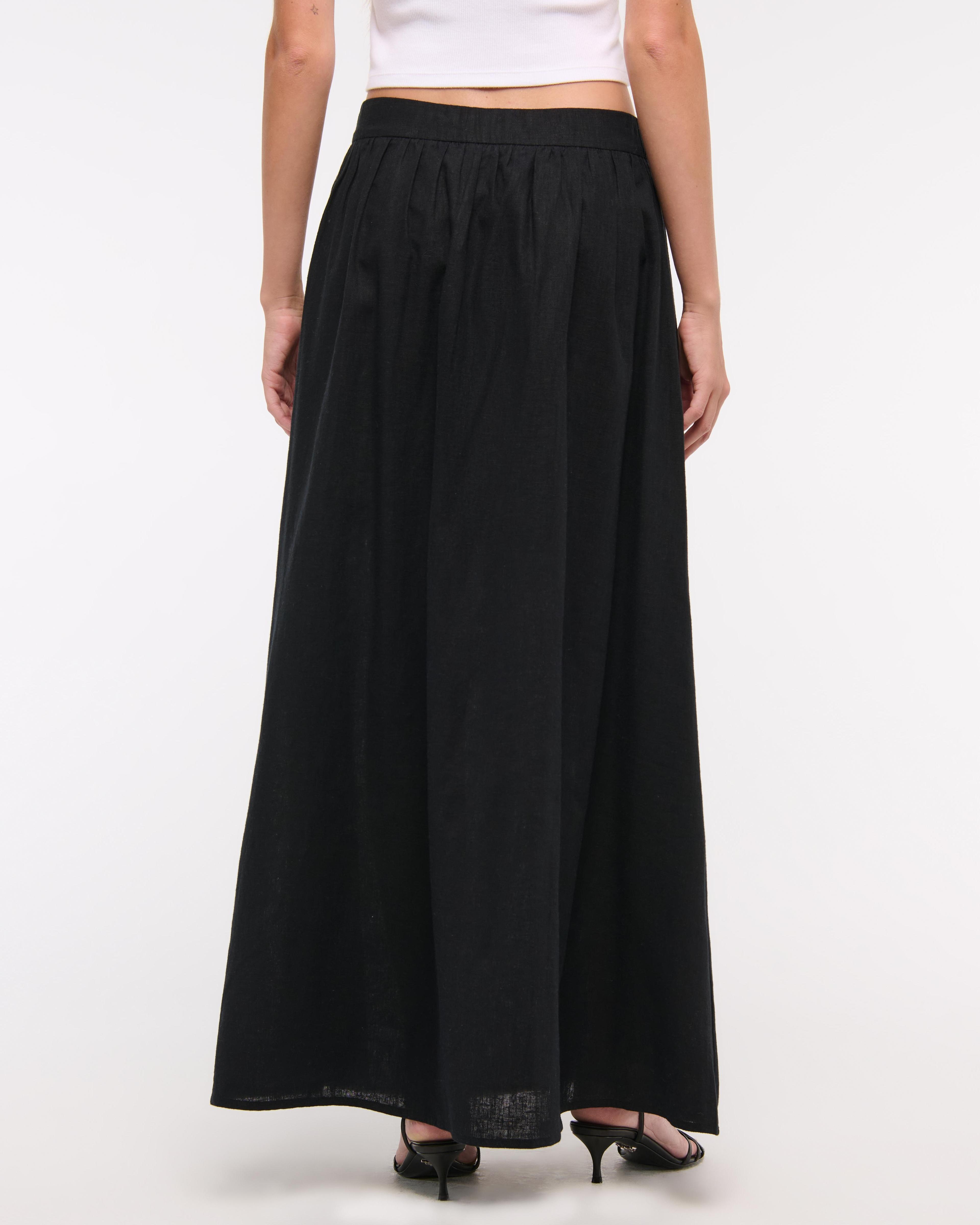 Linen-Blend Maxi Skirt Product Image