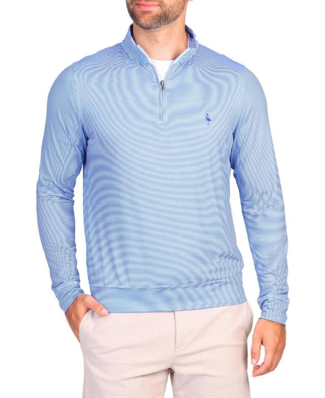 Tailorbyrd Mens Micro Stripe Printed Performance Quarter Zip Product Image