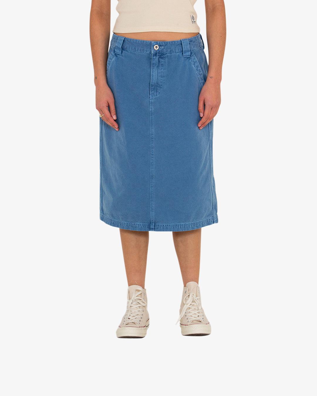 Canvas Irene Skirt - Overdyed Light Indigo Product Image